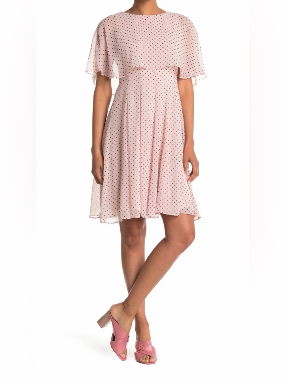 Danny & Nicole Light Pink Polka Dot Skater Skirt